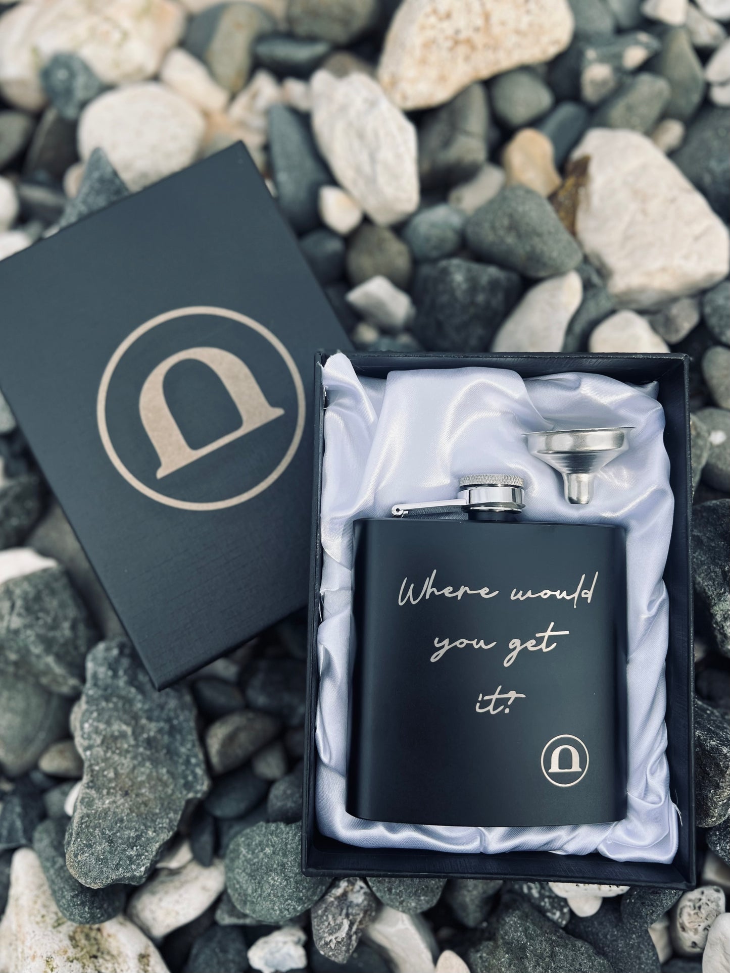 Black Arch Hip Flask