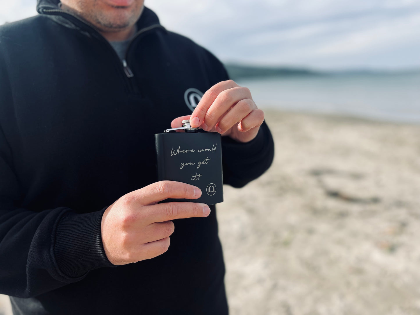 Black Arch Hip Flask