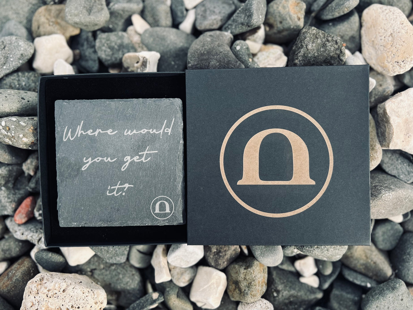 Black Arch Slate Coaster