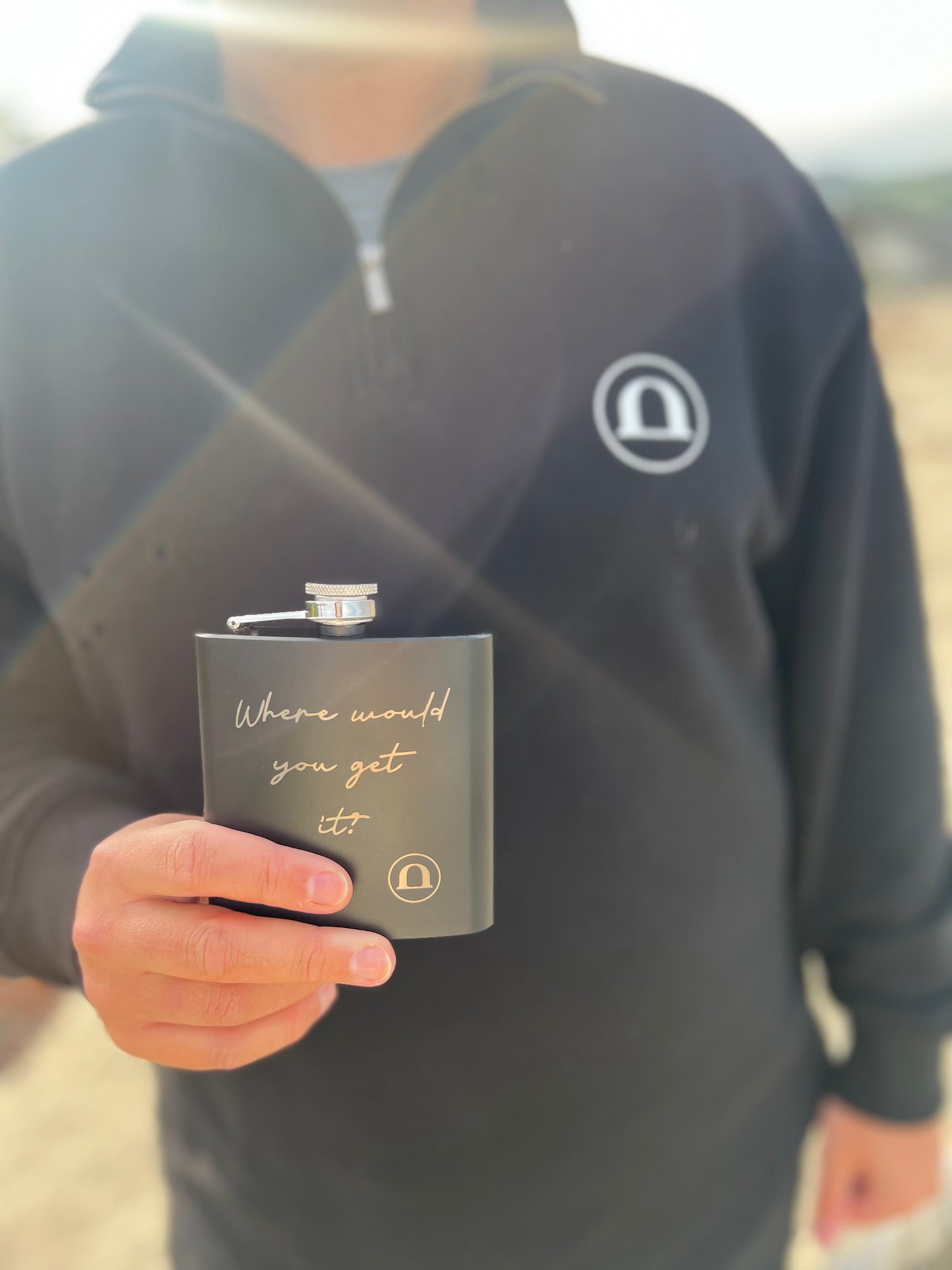 Black Arch Hip Flask